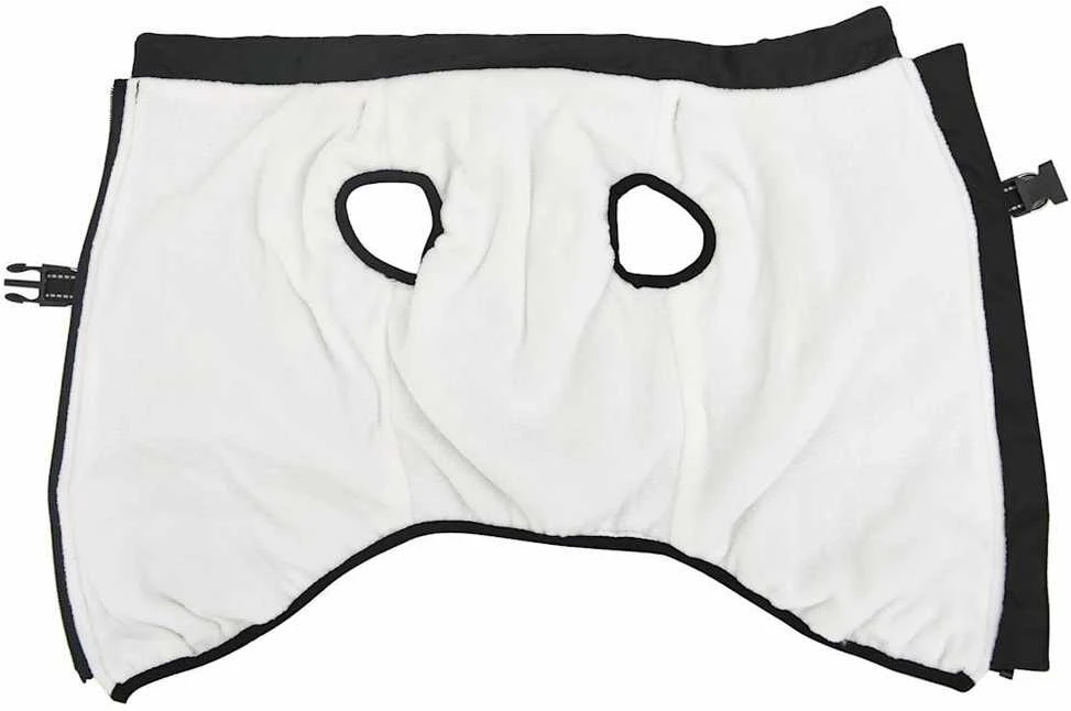 Šunų kailis su diržais, atsparus vandeniui, juodas, 4XL
