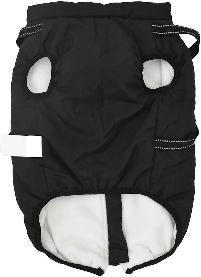Šunų kailis su diržais, atsparus vandeniui, juodas, 4XL