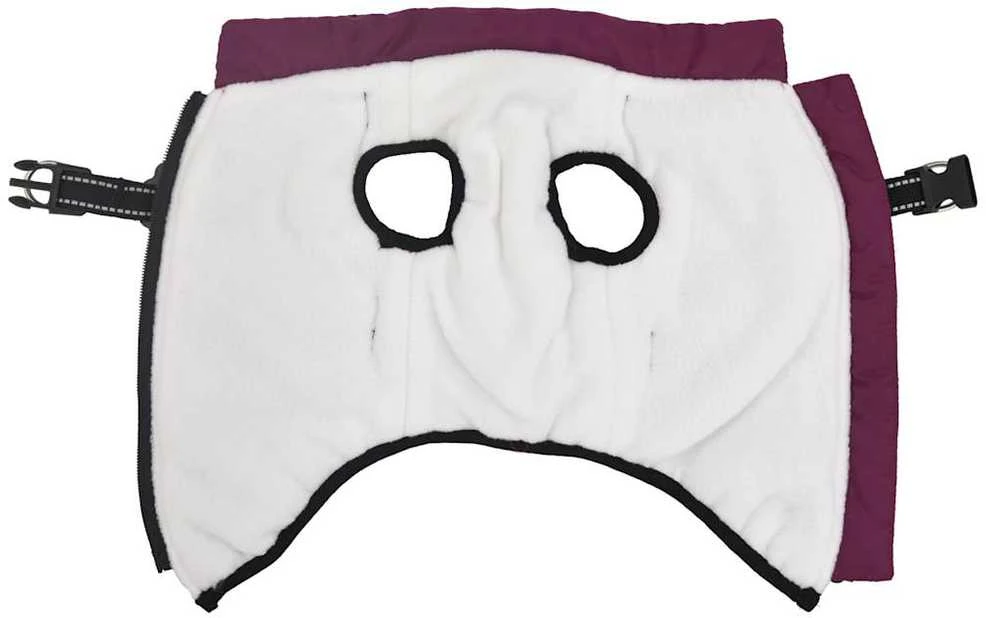 Šunų kailis su diržais, atsparus vandeniui, violetinis, XL