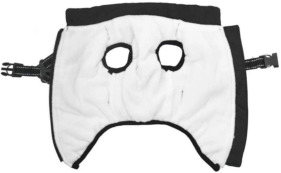 Šunų kailis su diržais, atsparus vandeniui, juodas, 2XL