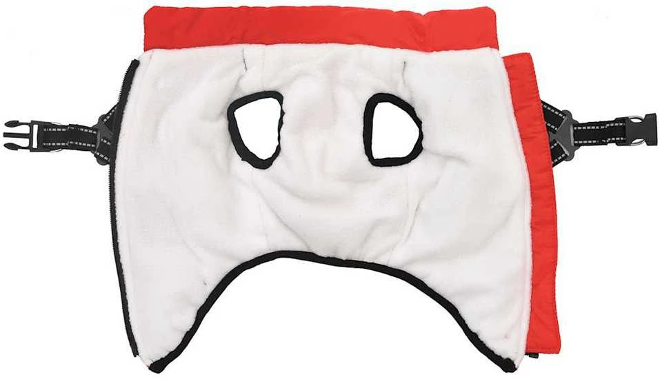 Šunų kailis su diržais, atsparus vandeniui, raudonas, L