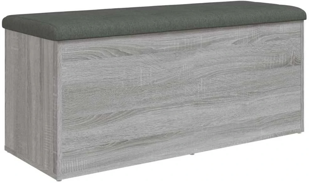 Suoliukas-daiktadėžė, pilkas, 102x42x45cm, apdirbta mediena