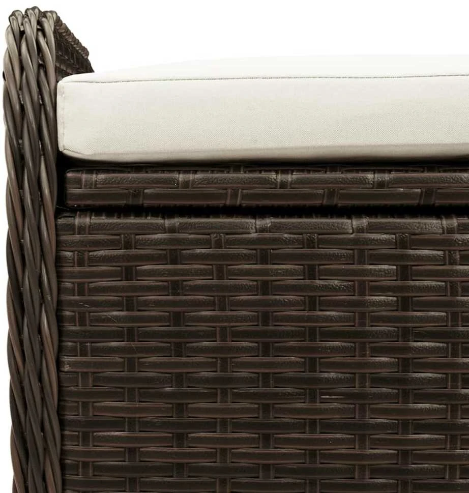 Suoliukas-daiktadėžė, rudas, 115x51x52cm, poliratanas