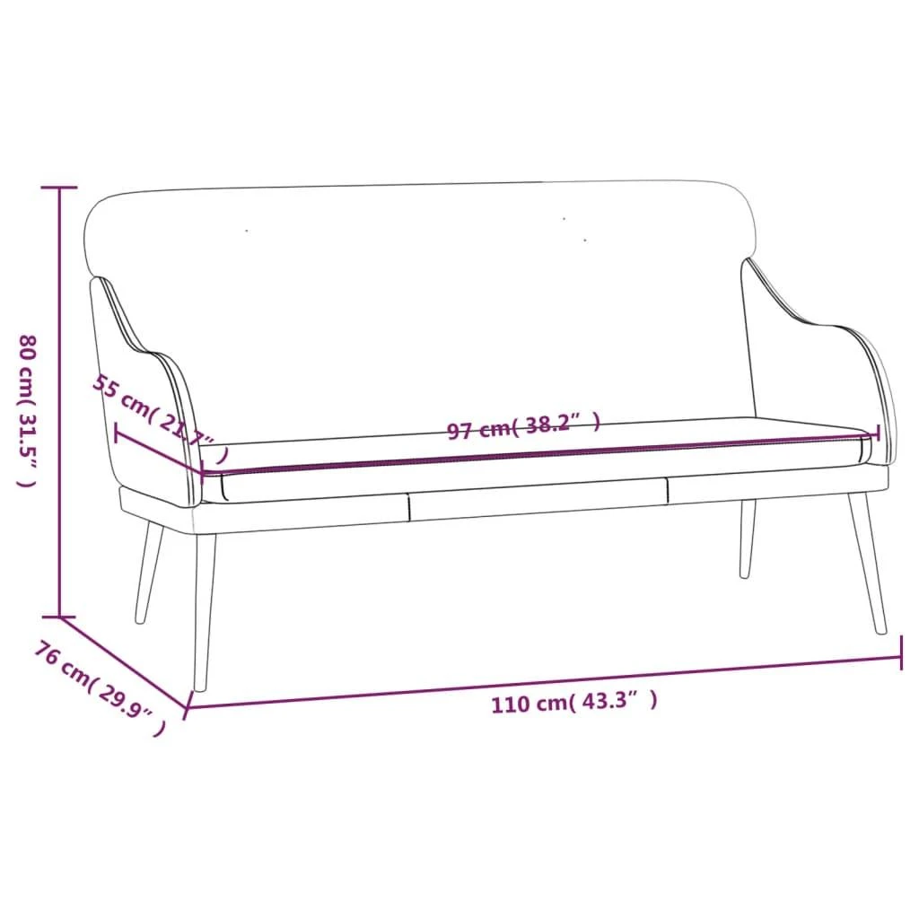 Sofa Suoliukas, juodos spalvos, 110x76x80cm, dirbtinė oda