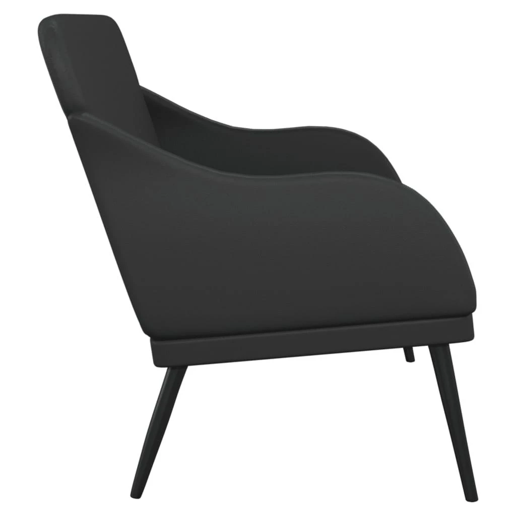 Sofa Suoliukas, juodos spalvos, 110x76x80cm, dirbtinė oda
