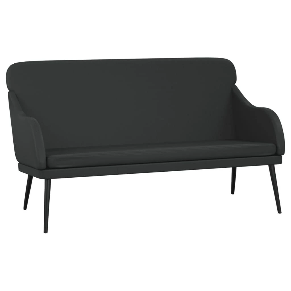 Sofa Suoliukas, juodos spalvos, 110x76x80cm, dirbtinė oda