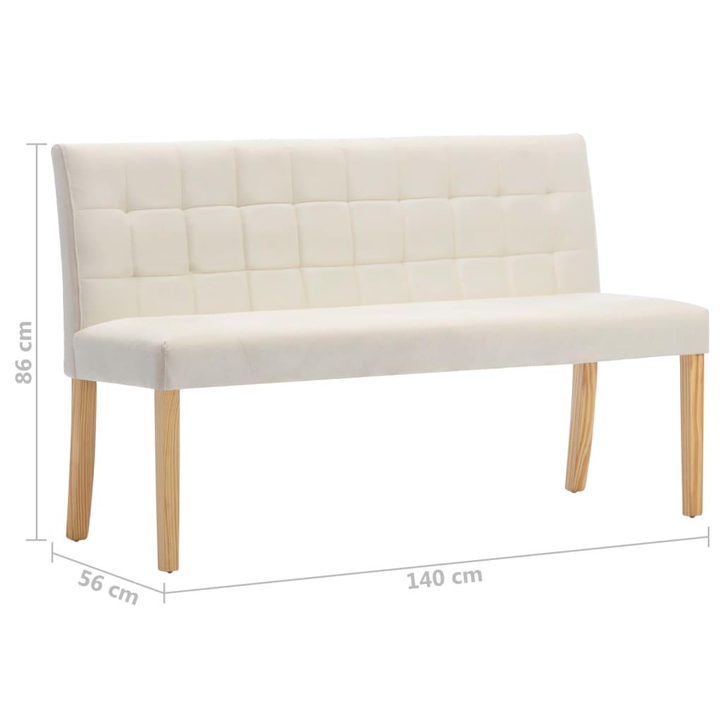 Suoliukas, kreminės spalvos, 140cm, aksomas
