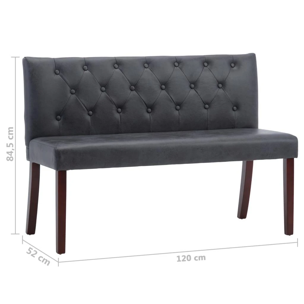 Suoliukas, pilkos spalvos, 120cm, dirbtinė versta oda
