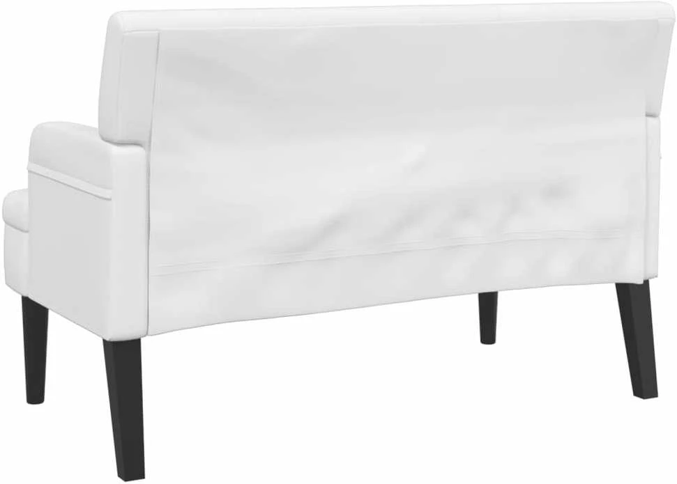 Suoliukas su atlošu, baltas, 112x65,5x75cm, dirbtinė oda