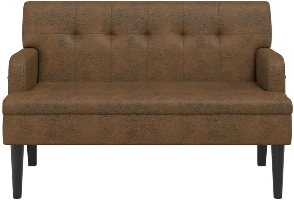 Suoliukas su atlošu, rudas, 112x65,5x75cm, dirbtinė versta oda