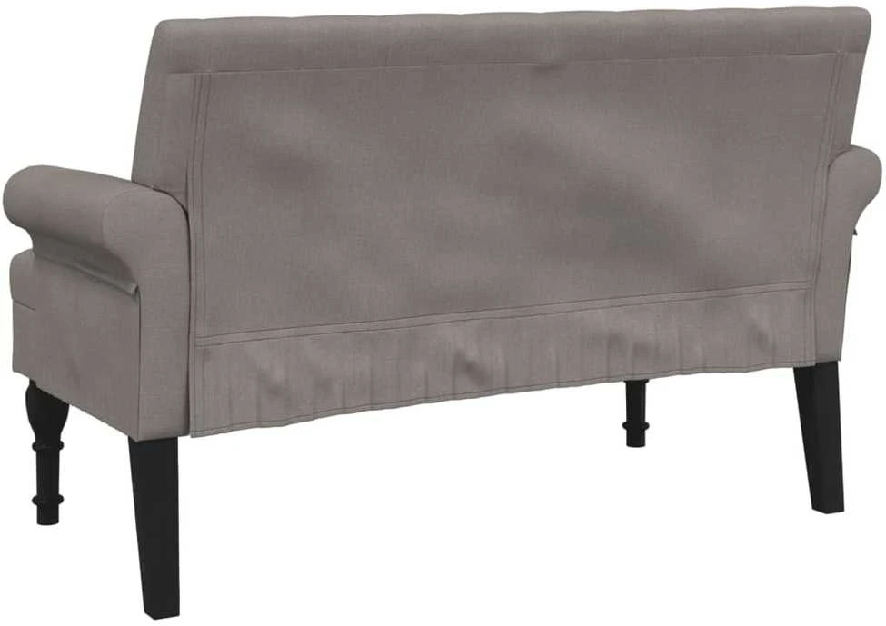 Suoliukas su atlošu, taupe spalvos, 120x62x75,5cm, audinys