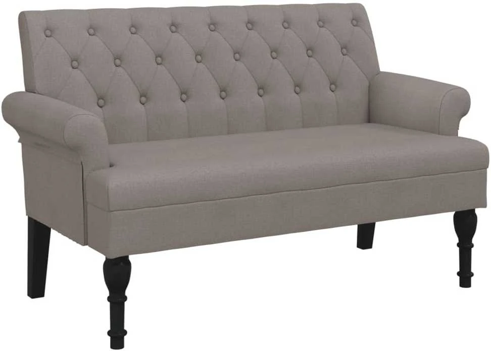 Suoliukas su atlošu, taupe spalvos, 120x62x75,5cm, audinys