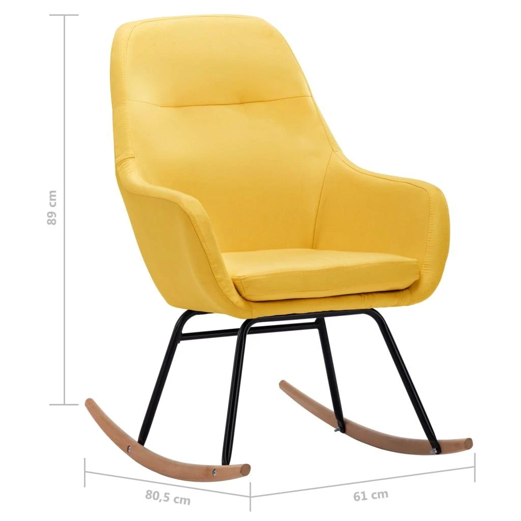 Supama kėdė, garstyčių geltonos spalvos, audinys
