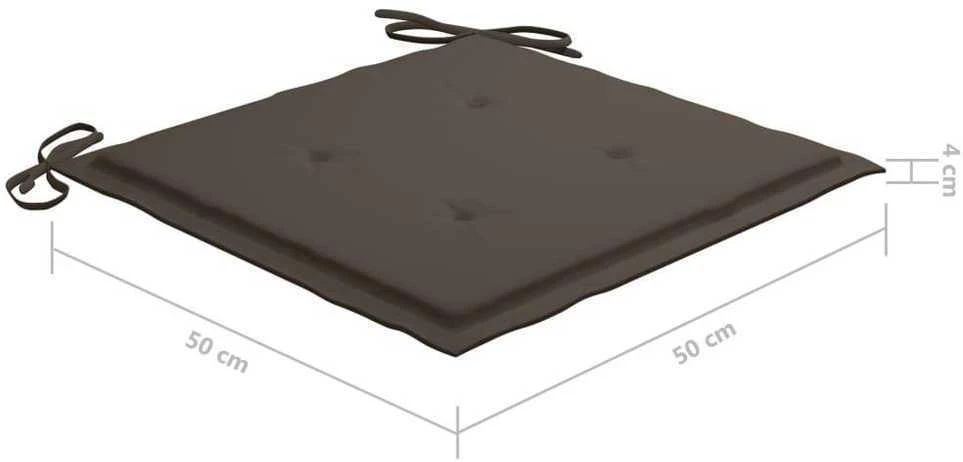 Supama kėdė su taupe pagalvėle, tikmedžio masyvas