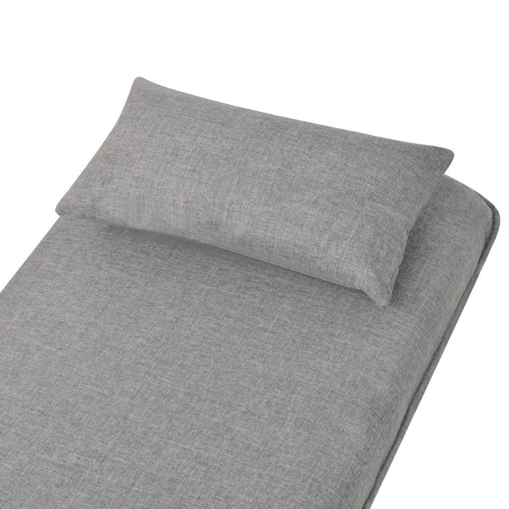 Supamoji kėdė ir sofa-lova, šviesiai pilka, audinys