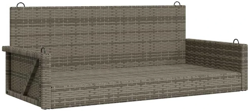 Sūpynės-suoliukas, pilkos spalvos, 119x56x48cm, poliratanas