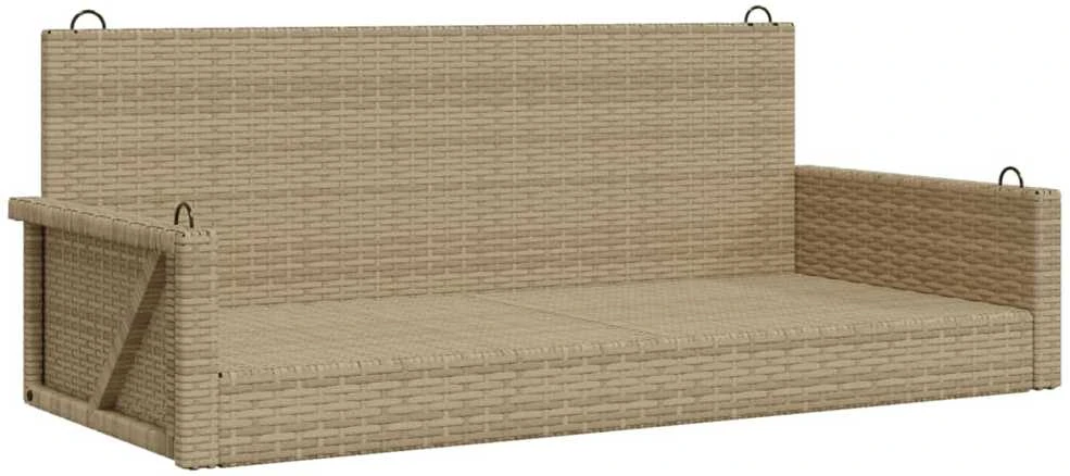 Sūpynės-suoliukas, smėlio spalvos, 119x56x48cm, poliratanas