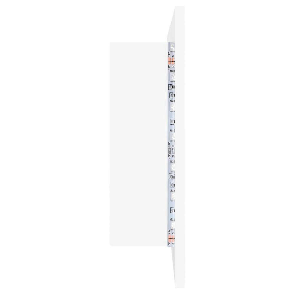 Veidrodinė vonios spintelė su LED, balta, 80x12x45cm, akrilas