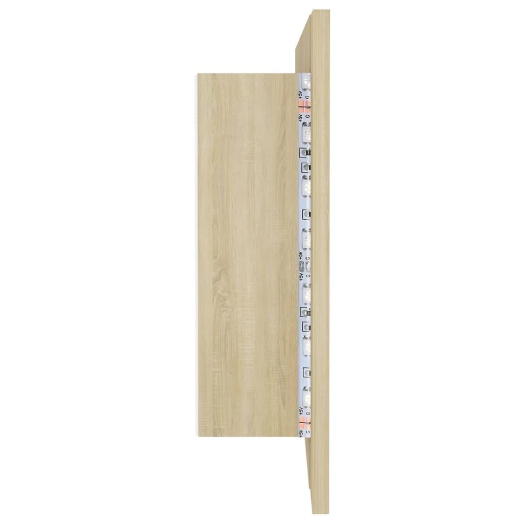 Veidrodinė vonios spintelė su LED, ąžuolo, 100x12x45cm, akrilas
