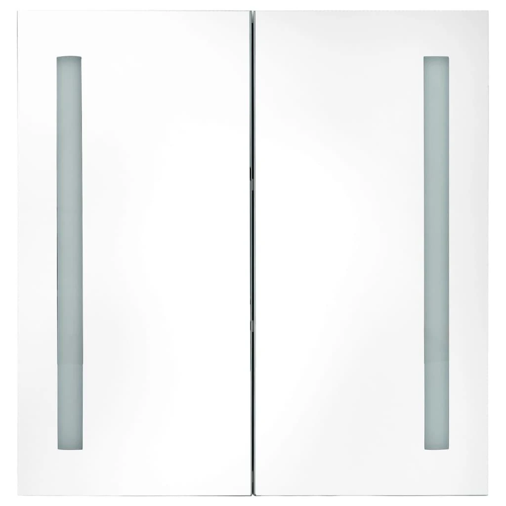 Veidrodinė vonios spintelė su LED apšvietimu, juoda, 62x14x60cm