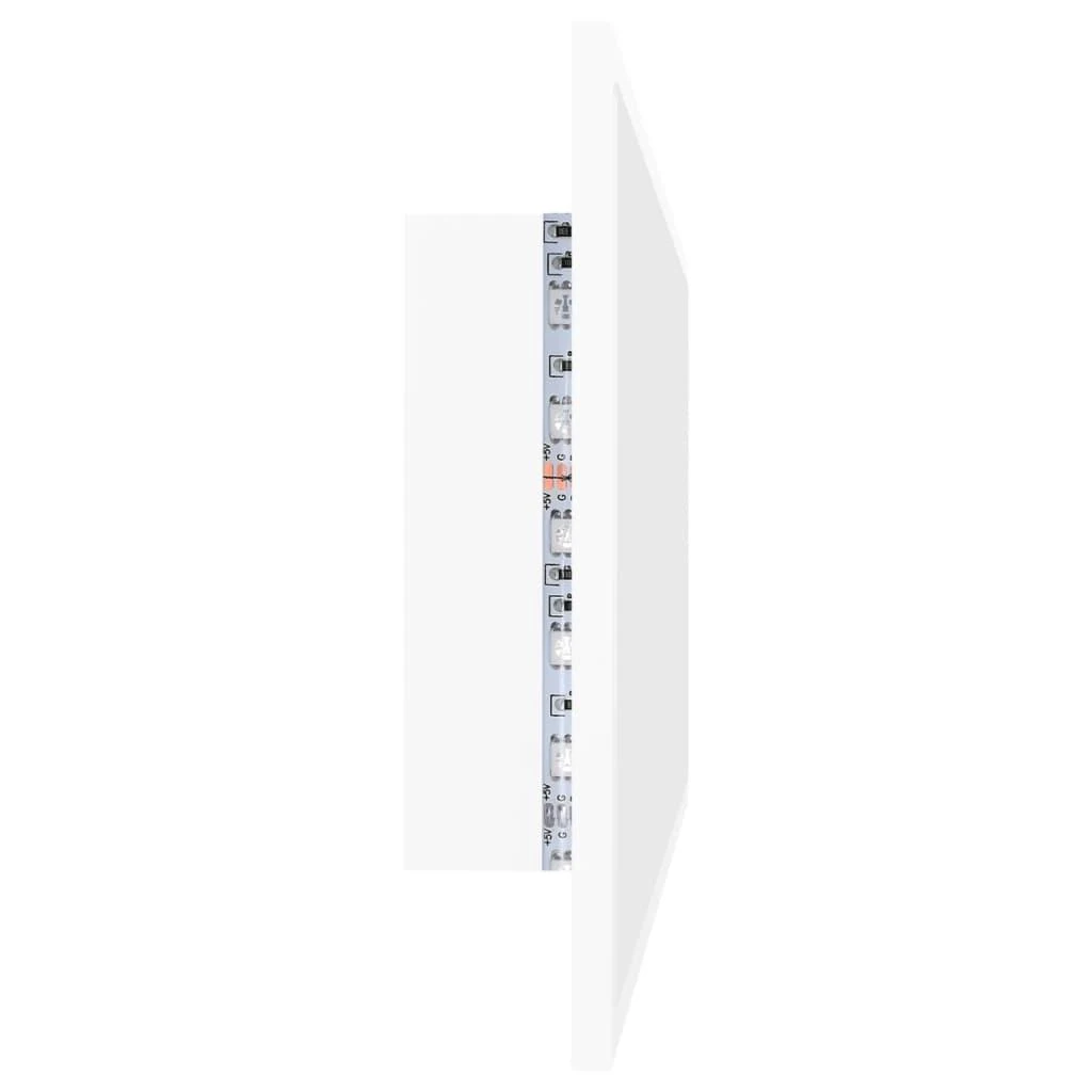 Vonios kambario LED veidrodis, baltas, 100x8,5x37cm, akrilas