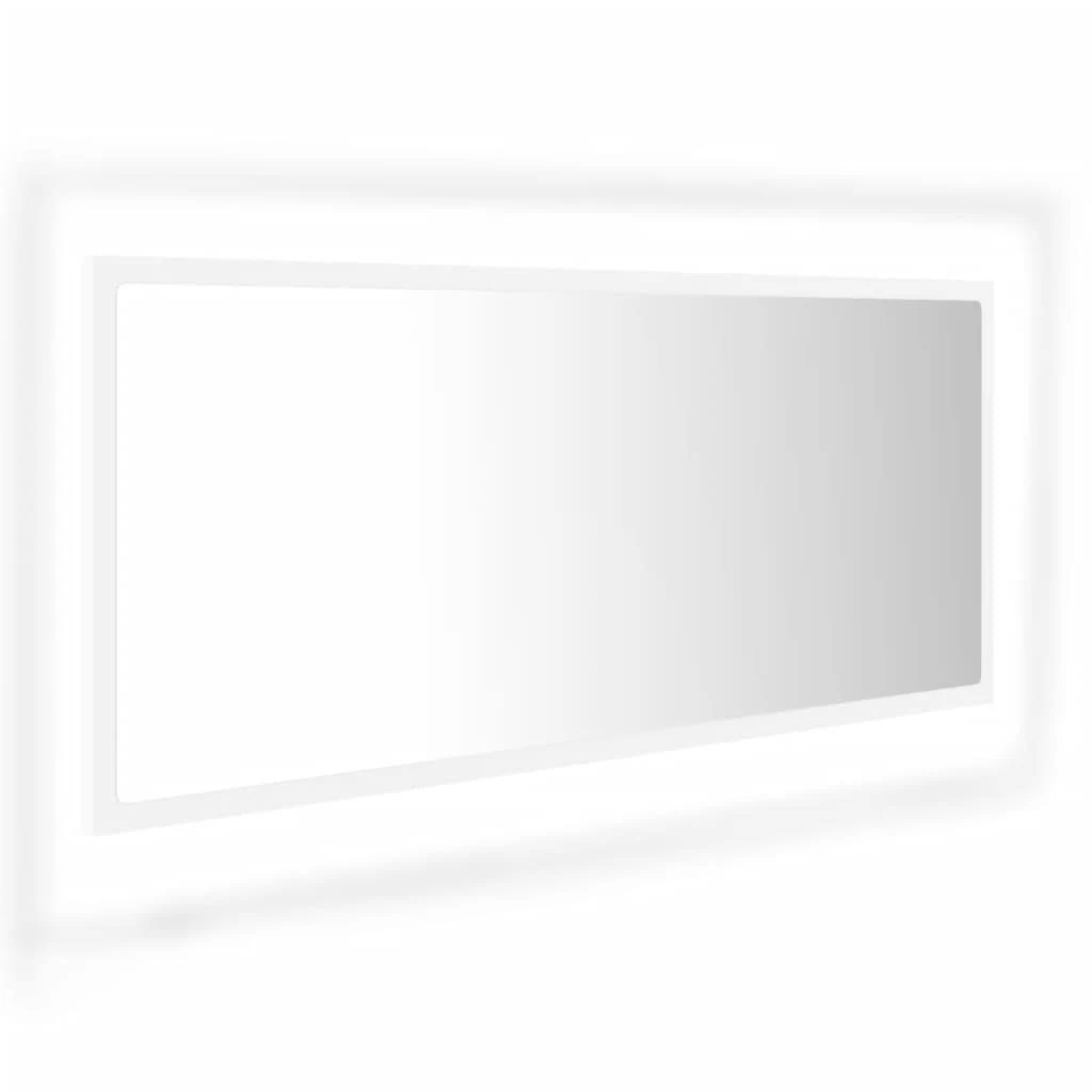 Vonios kambario LED veidrodis, baltas, 100x8,5x37cm, akrilas