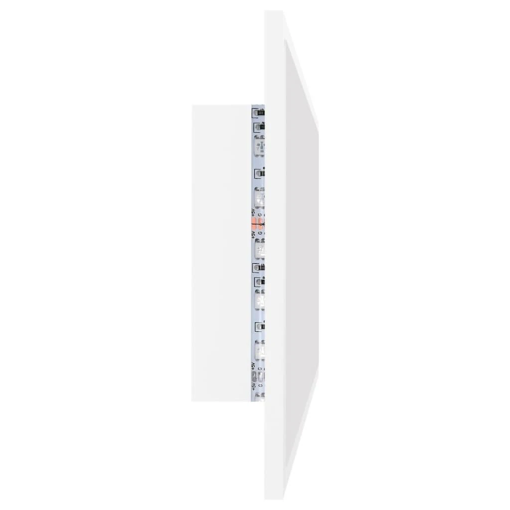 Vonios kambario LED veidrodis, baltas, 90x8,5x37cm, akrilas