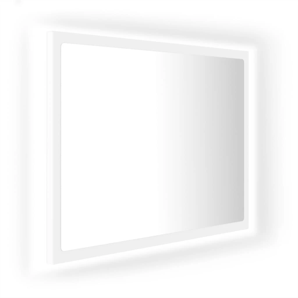 Vonios kambario LED veidrodis, baltas, 60x8,5x37cm, akrilas