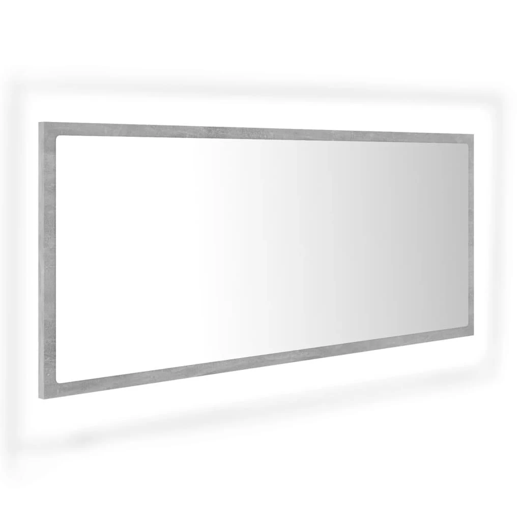 Vonios kambario LED veidrodis, betono, 100x8,5x37cm, akrilas