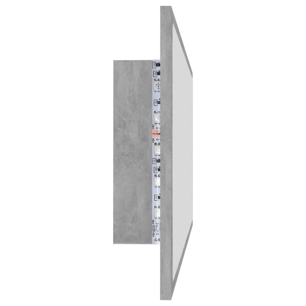 Vonios kambario LED veidrodis, betono, 100x8,5x37cm, akrilas