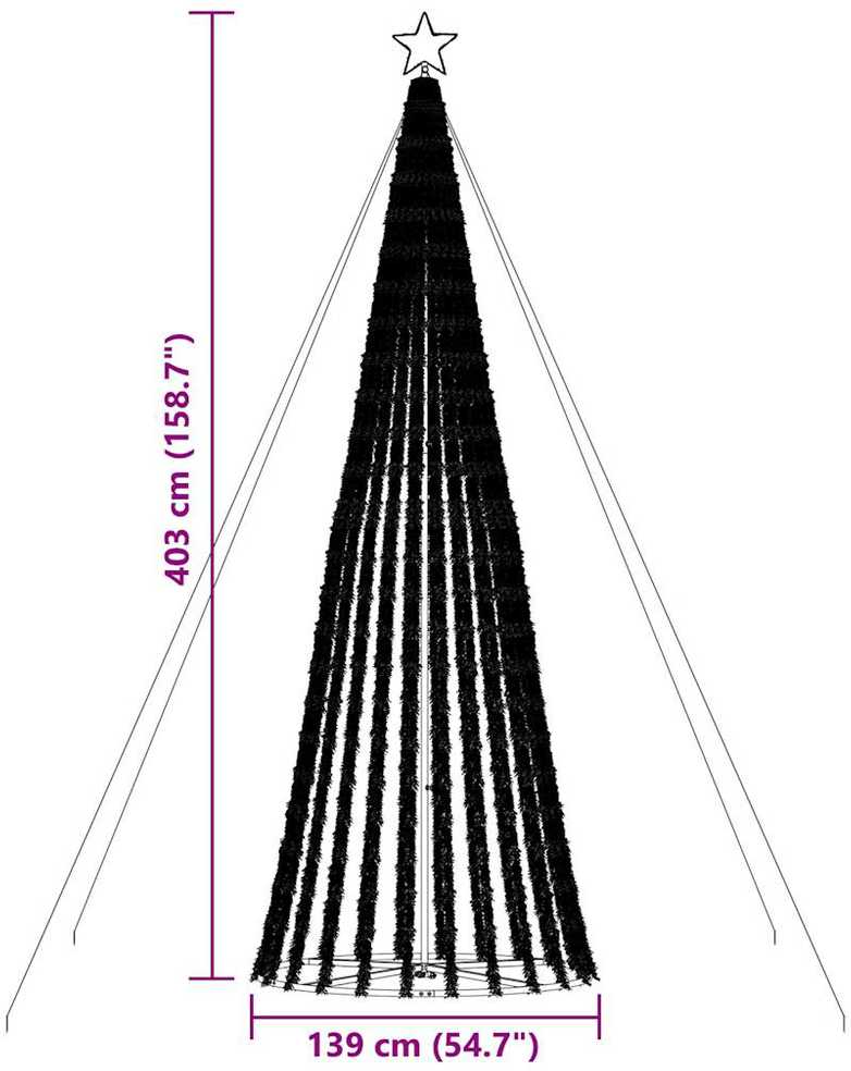 LED Kalėdų eglutė 1028 LED Spalvingi 403 cm