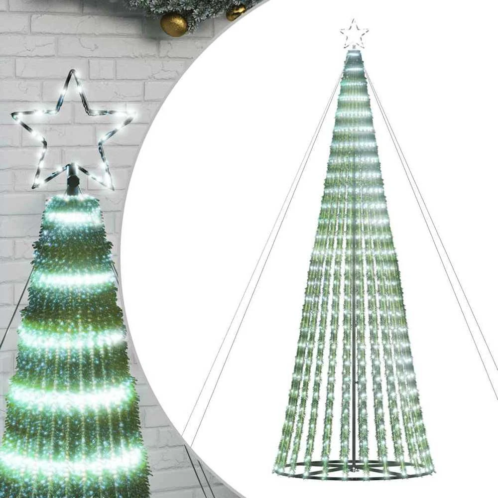 LED Kalėdų eglutė 1028 LEDs Šalta Balta 403 cm