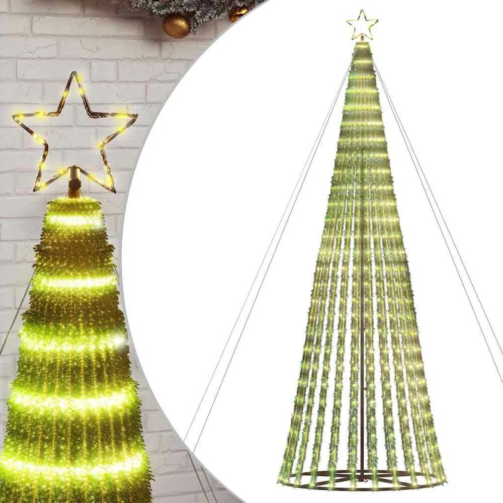 LED Kalėdų eglutė 1028 LEDs Šilta Balta 403 cm