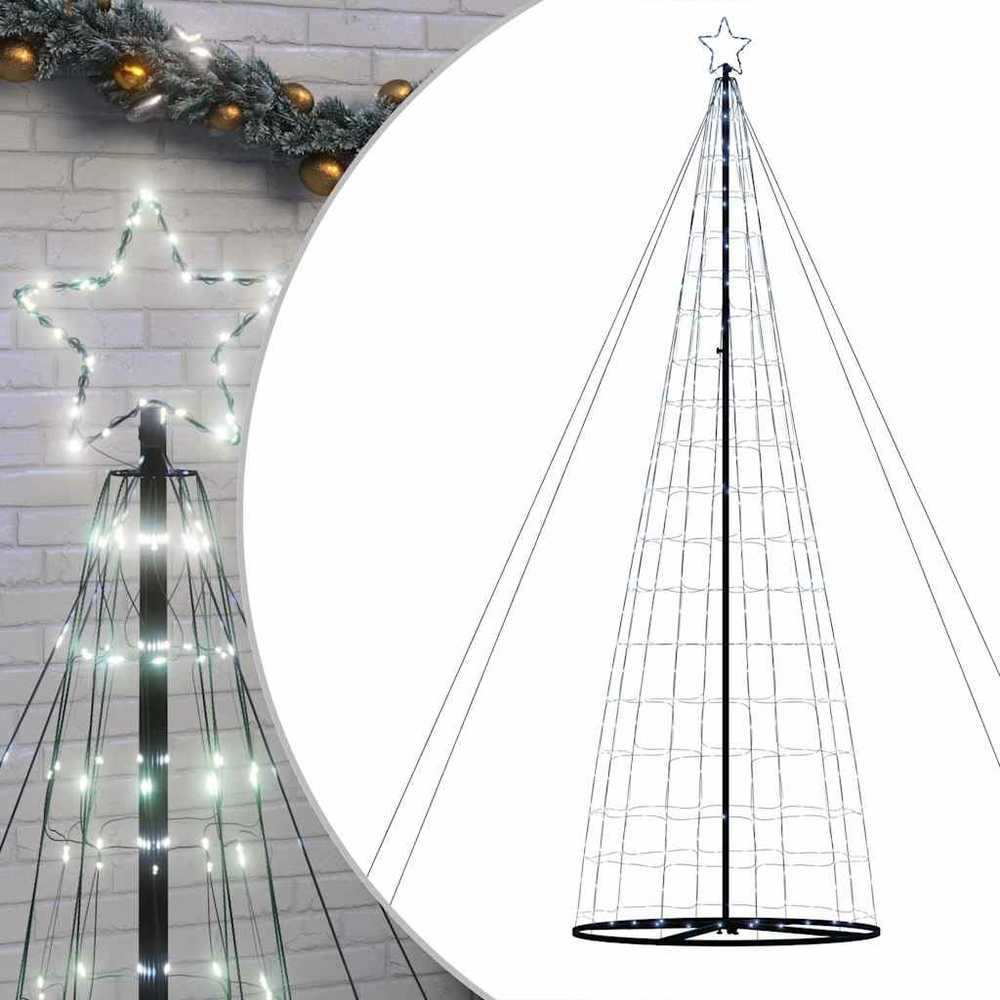LED Kalėdų eglutė 1534 LEDs Šaltai Balta 500 cm