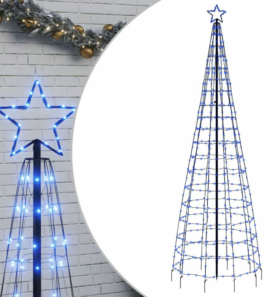 Šviečianti Kalėdų eglutė, 300cm, 570 mėlynų LED, kūgio formos
