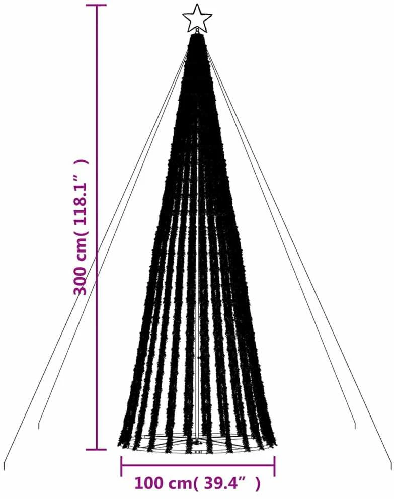 Šviečianti Kalėdų eglutė, 300cm, 688 mėlynos LED, kūgio formos