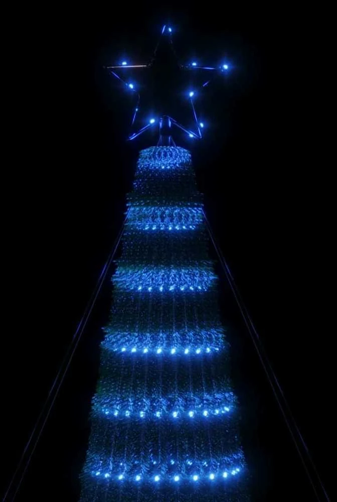 Šviečianti Kalėdų eglutė, 300cm, 688 mėlynos LED, kūgio formos