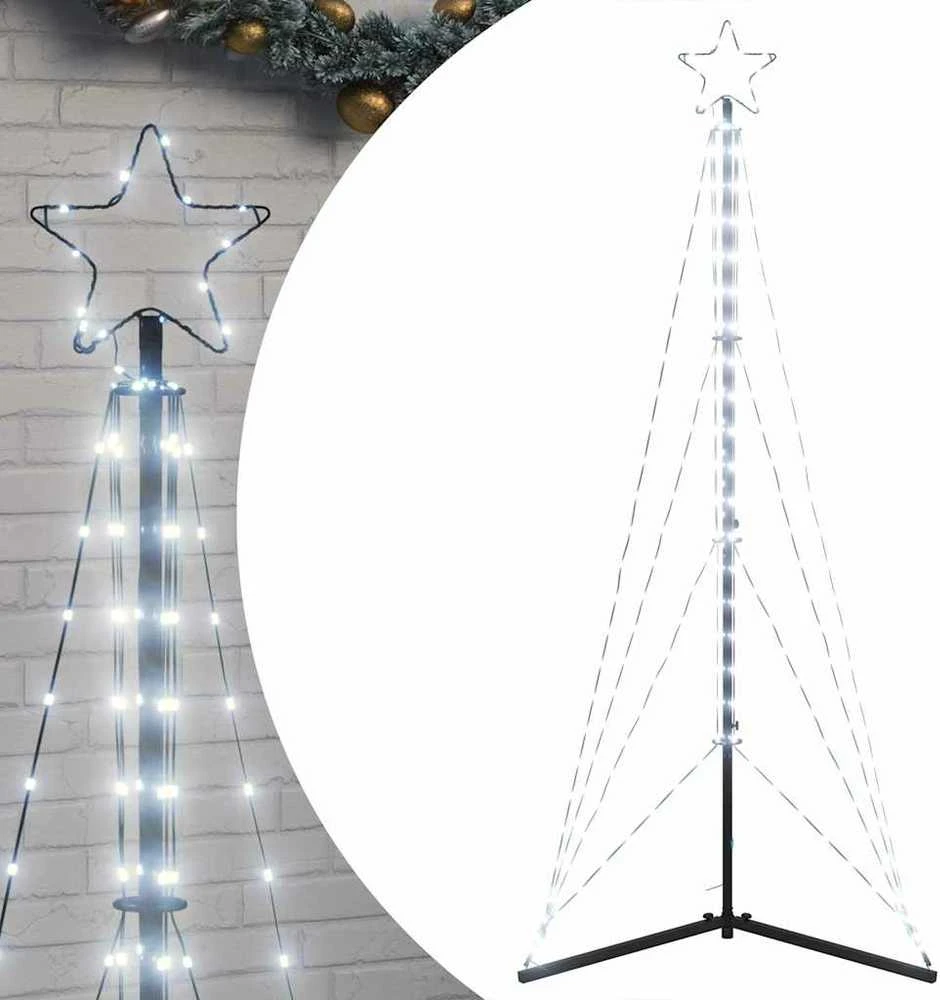 LED Kalėdų eglutė 363 LEDs Šalta Balta 182 cm