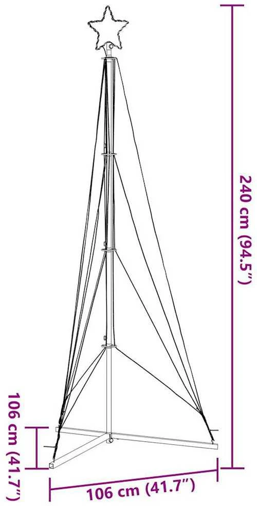 LED Kalėdų eglutė 483 LED Šalta Balta 240 cm