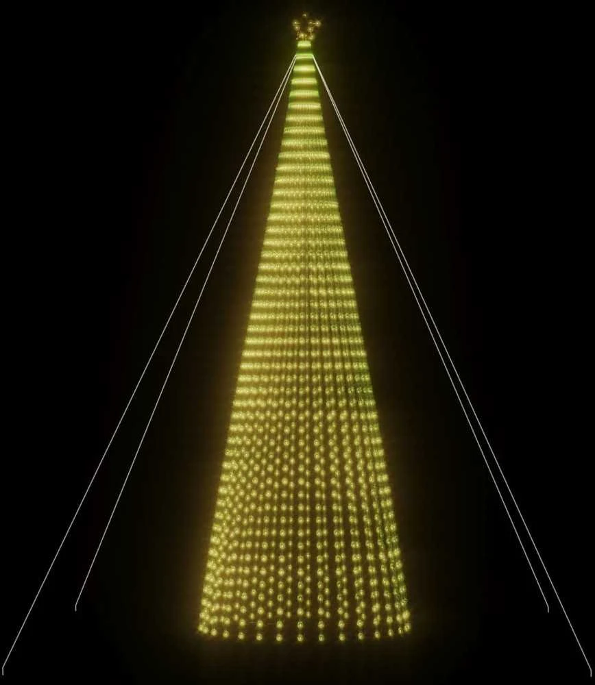 Šviečianti Kalėdų eglutė, 500cm, 1544 šiltos LED, kūgio formos