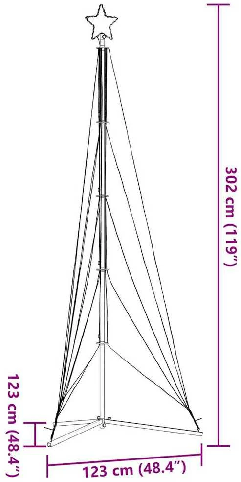 LED Kalėdų eglutė 525 LED Spalvingi 302 cm