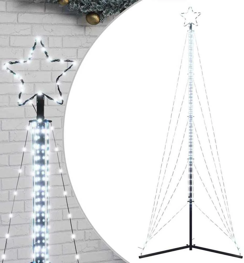 LED Kalėdų eglutė 525 LED Šalta Balta 302 cm