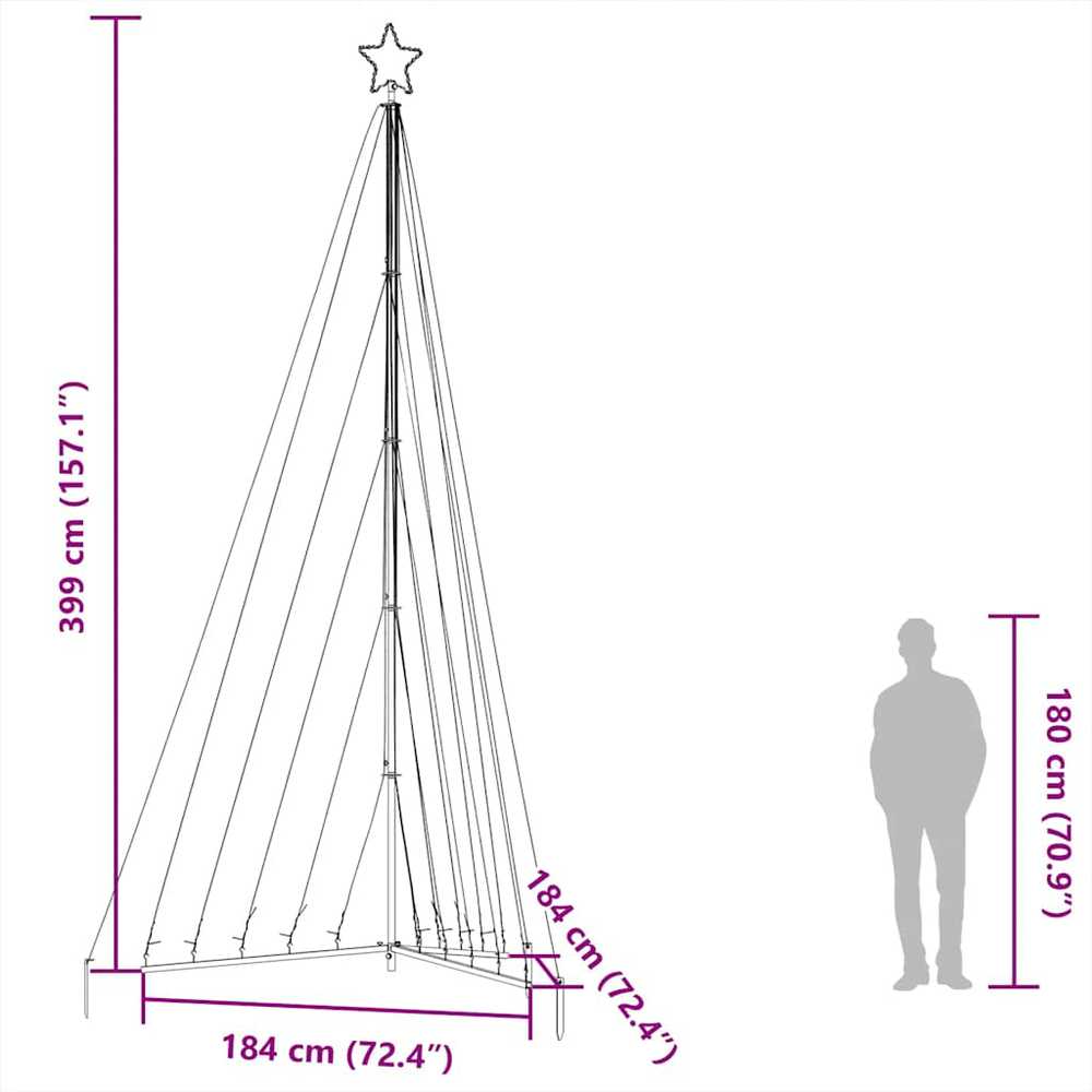 LED Kalėdų eglutė 570 LED Šalta Balta 399 cm