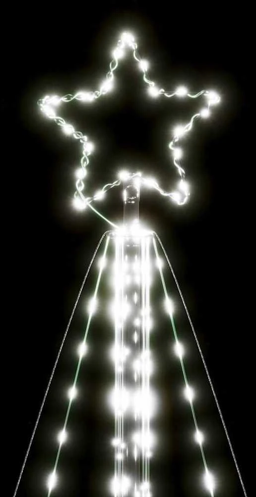 LED Kalėdų eglutė 615 LED šaltai balta 404,5 cm