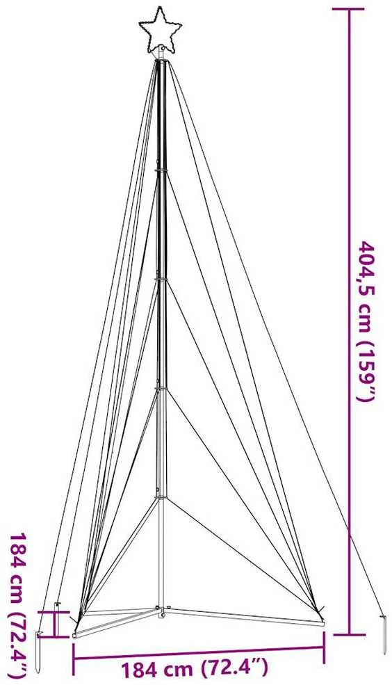 LED Kalėdų eglutė 615 LED šaltai balta 404,5 cm