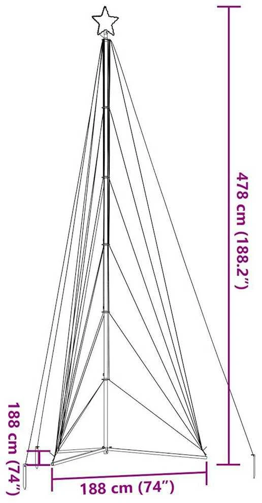 LED Kalėdų eglutė 861 LED Mėlyna 478 cm