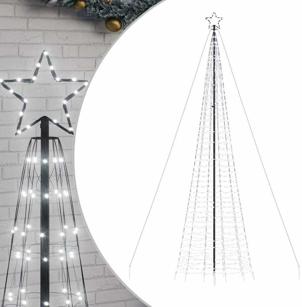 LED Kalėdų eglutė su smaigaliais 1534 LED Šaltai Balta 500 cm
