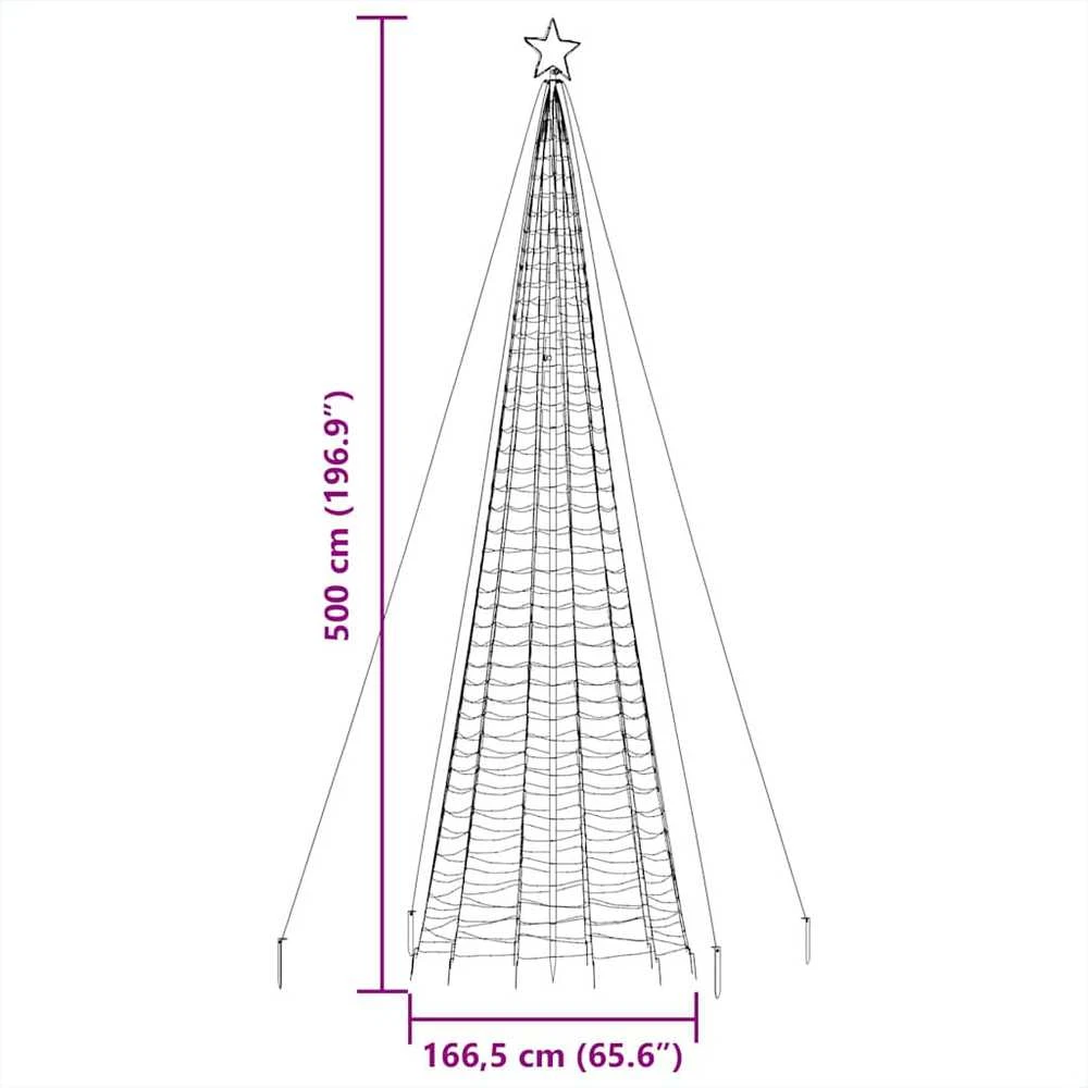 LED Kalėdų eglutė su smaigaliais 1534 LED Mėlyna 500 cm