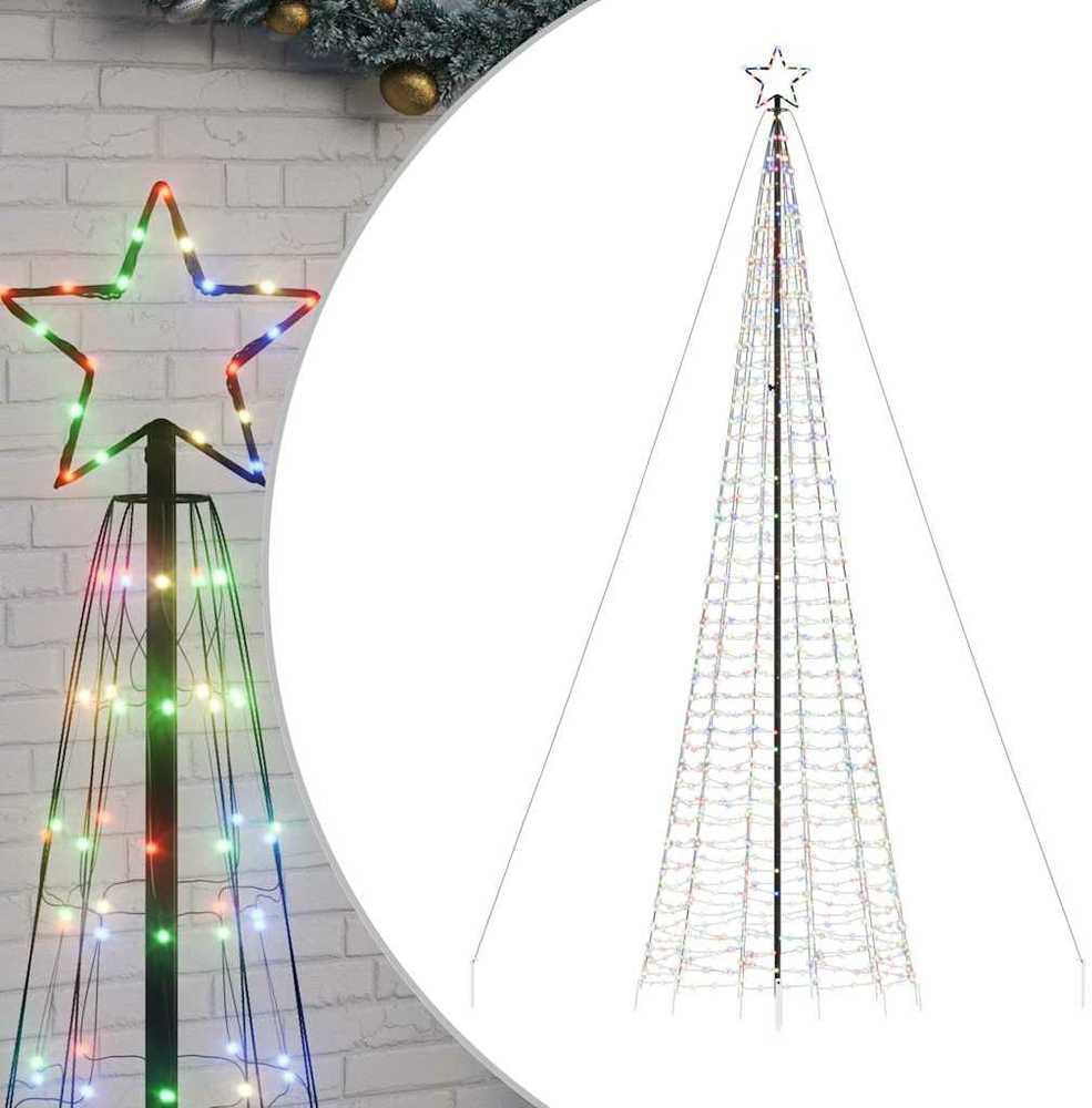 LED Kalėdų eglutė su smaigaliais 1534 LED Spalvingi 500 cm