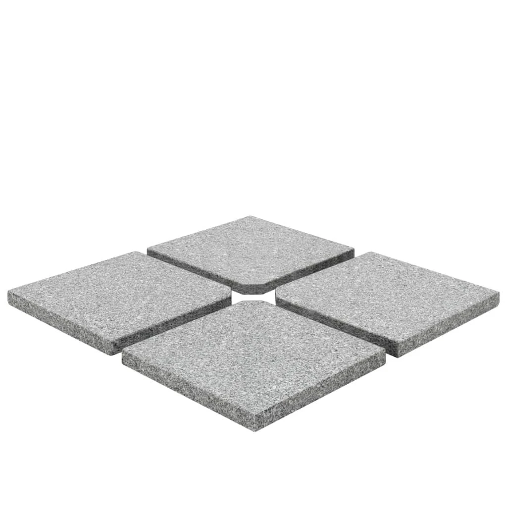 Svoriai skėčiui, 4vnt., pilki, granitas, 100 kg, kvad. formos